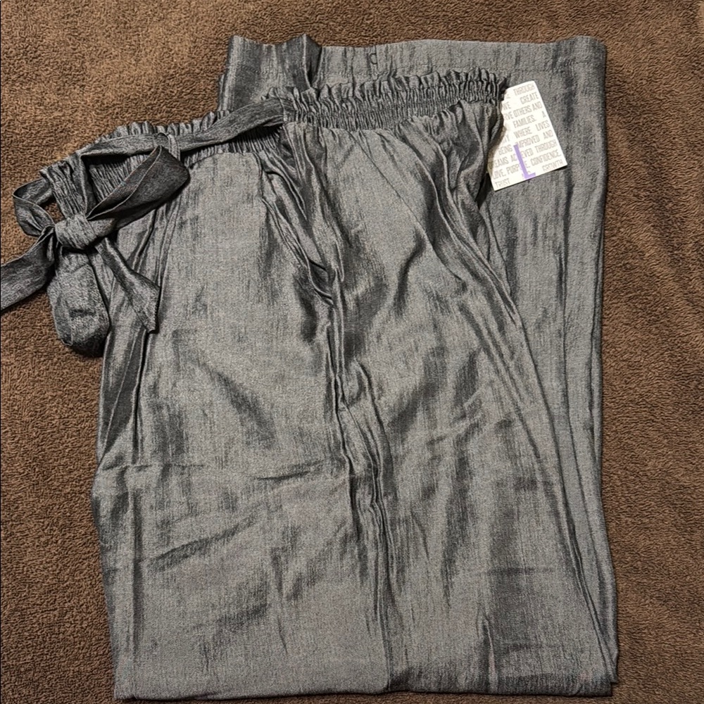 LuLaRoe Gray Wide Leg Pants with Relaxed Fit